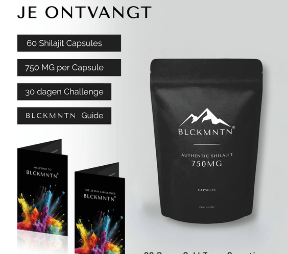 BLCKMNTN® Authentic Shilajit 60 Caps 750MG inclusief e-book