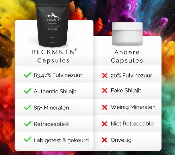 BLCKMNTN® Authentic Shilajit 60 Caps 750MG inclusief e-book